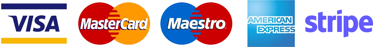Visa Mastercard Maestro American Express Stripe